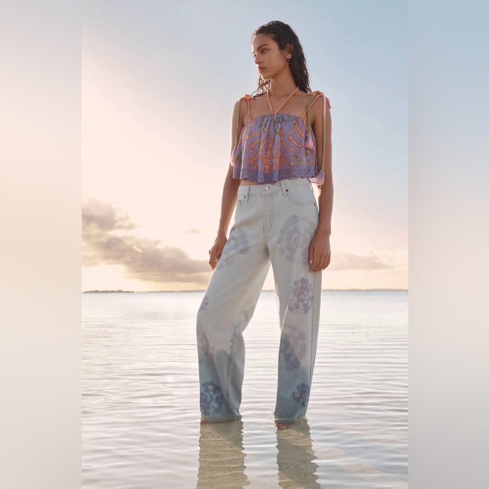 NWT Anthropologie Pilcro Sunset High-Rise Straight-Leg Barrel Jeans, Size 25